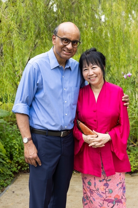 新加坡總統當選人尚達曼和日華混血的妻子珍一藤木。 圖：翻攝尚達曼臉書