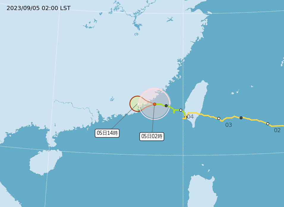 中央氣象局在今日8時30分解除海上颱風警報，不過雖然颱風遠離，3縣市仍持續發布豪雨特報。 圖：翻攝自中央氣象局官網