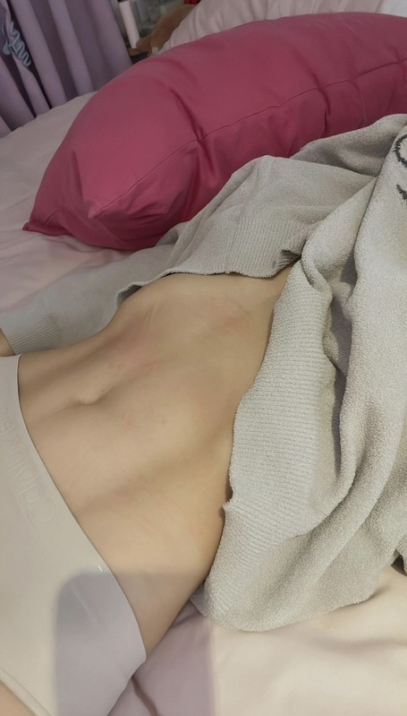 林襄分享連續吃一星期生菜後的身材。 圖：翻攝自林襄Threads