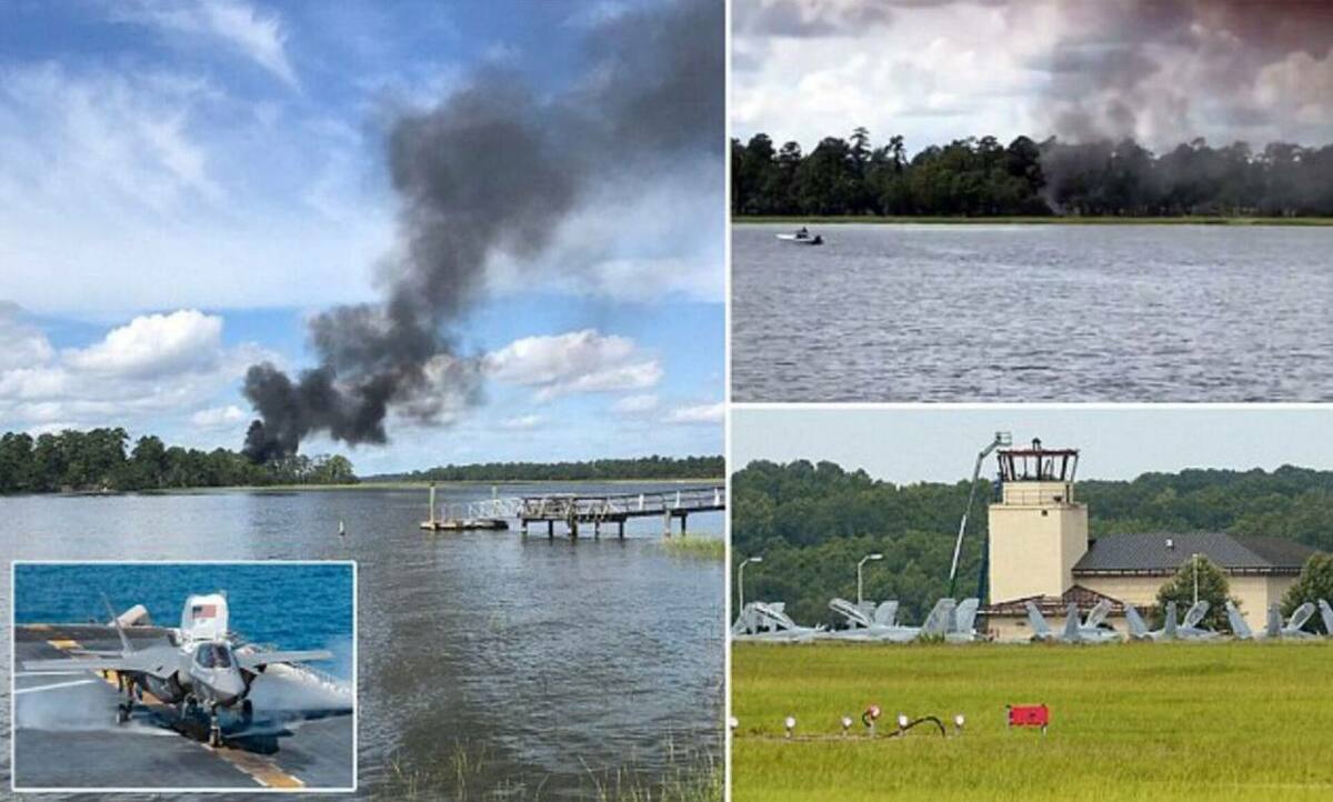 一架隸屬美國海軍陸戰隊的F-35B戰機在南卡羅來納州北查爾斯頓附近失事，飛行員跳傘逃生順利獲救。 圖：翻攝「X」@Sprinter99800