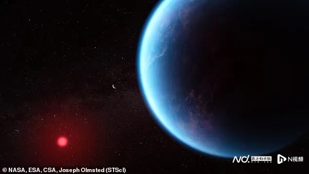 這顆名為「K2-18b」的系外行星大小是地球的八倍多，比太陽系的海王星小。 圖：翻攝自騰訊網