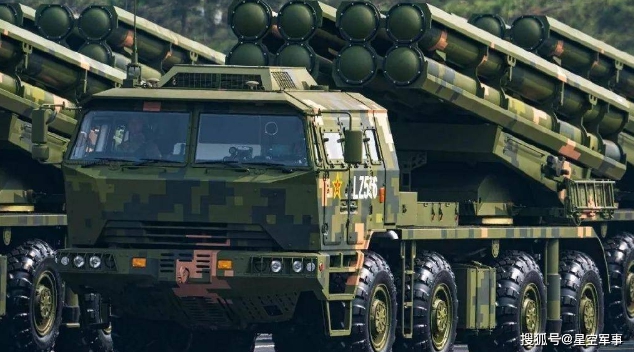 解放軍遠火部隊的PHL191 型遠程多管火箭砲。 圖 : 翻攝自搜狐號/星空軍事