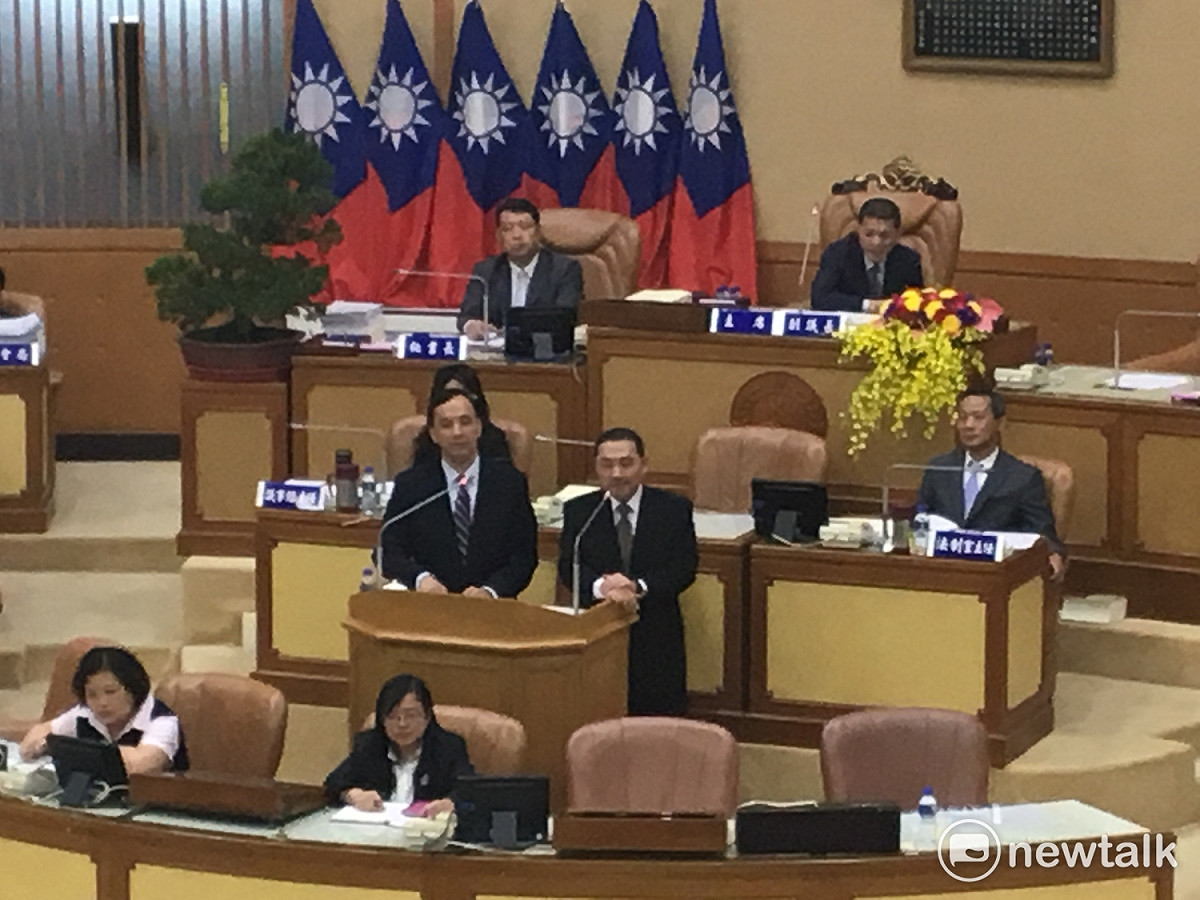 新北市長朱立倫遭綠議員質疑與台北市互動差，對此朱立倫6日強調，雙北溝通一如往常。 圖：鍾孟軒/攝