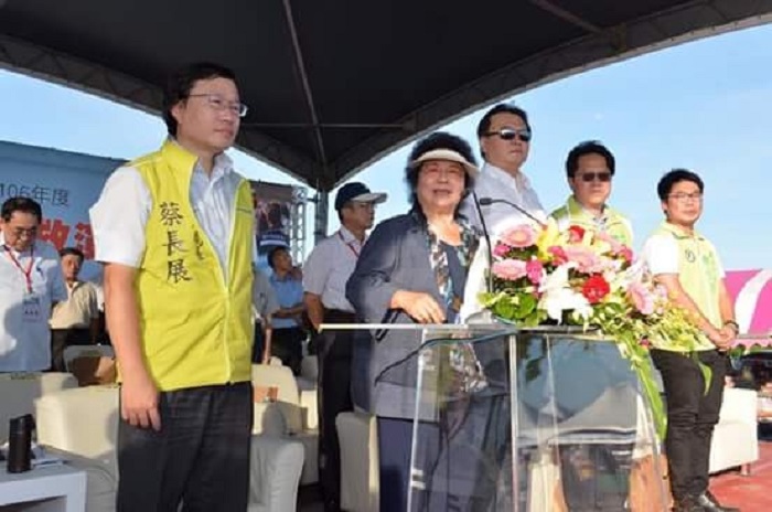 高雄市長陳菊主持水災災害防救演習。 圖：陳菊臉書