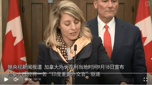 加拿大外交部長喬利。 圖 : 影片截圖