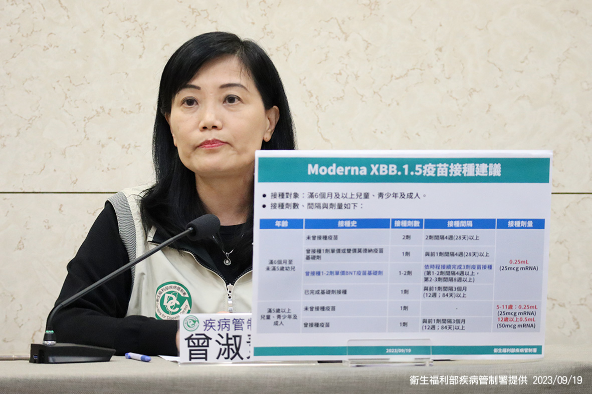 疾管署表示，考量到大多數的重症和死亡個案多半為年長族群，因此決定在9月底前讓該族群優先接種莫德納「XBB.1.5疫苗」。 圖：疾管署／提供