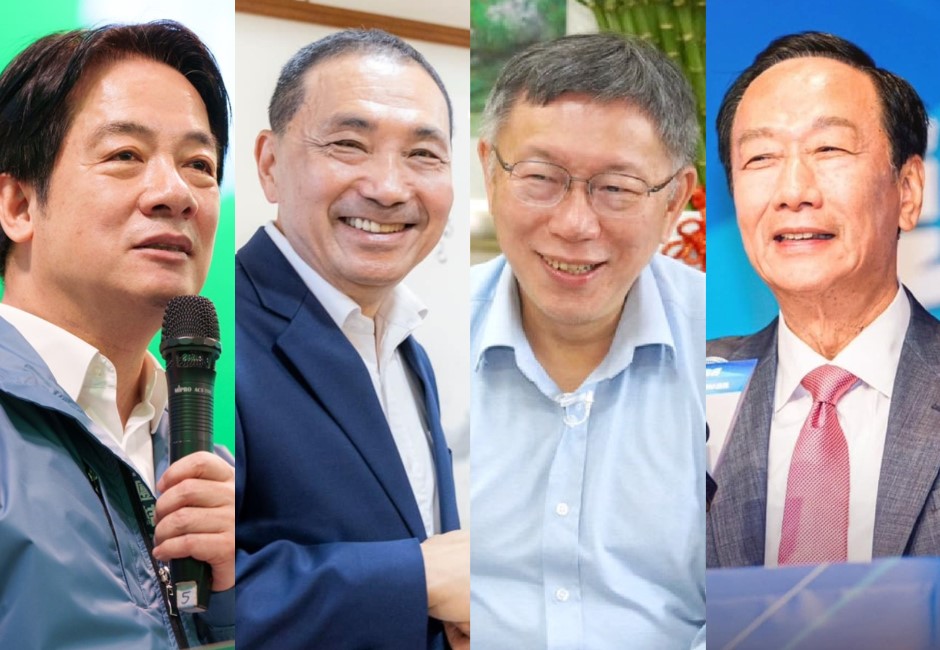 根據統計調查，近一週所有總統參選人中聲量最高的是郭台銘。 image source：FB／賴清德、侯友宜、柯文哲、郭台銘