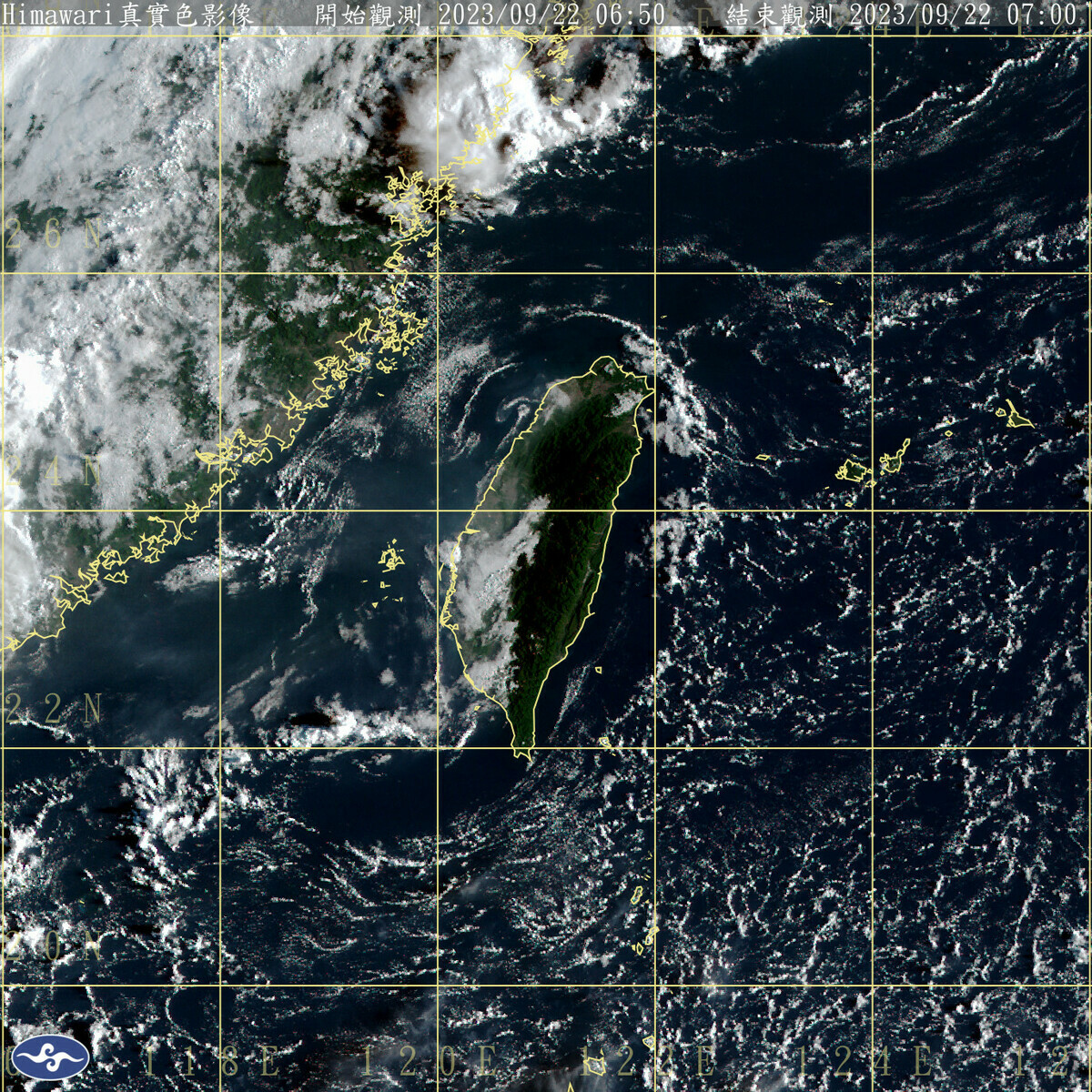 受到東北風影響，今天包括東半部、基隆北海岸、大台北地區與馬祖將有局部短暫陣雨，午後山區也將有雨。 圖：中央氣象署／提供