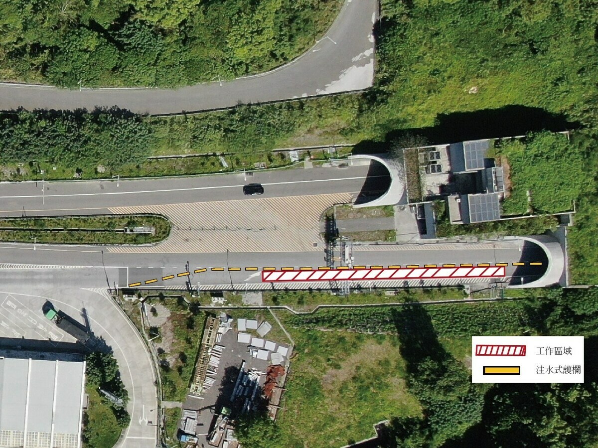 蘇花路廊台9線中仁隧道(北上隧道)為進行施工，預計於9月26至27日每日上午9時至下午5時於北上隧道實施封閉管制。 圖：公路總局東區養護工程分局／提供