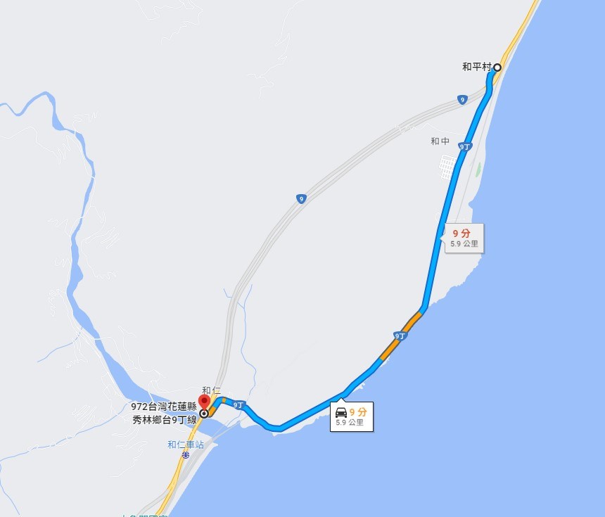 管制期間，用路人需改走台9丁線(舊蘇花公路)通行。 圖：公路總局東區養護工程分局／提供