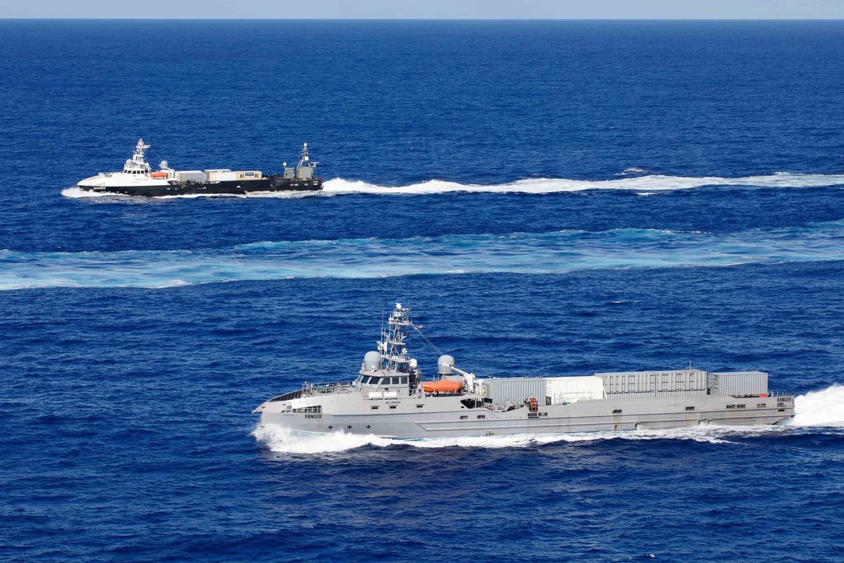 美國海軍「遊騎兵號」於太平洋進行演習測試。 圖：翻攝自臉書／United States Pacific Fleet
