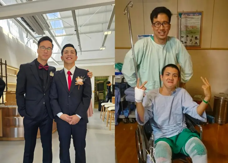 ▲八仙塵爆傷患「江天豪」受到醫師王樹偉照顧逐漸康復，如今8年過去，王樹偉也擔任江天豪的婚禮伴郎。 圖片來源/王樹偉臉書