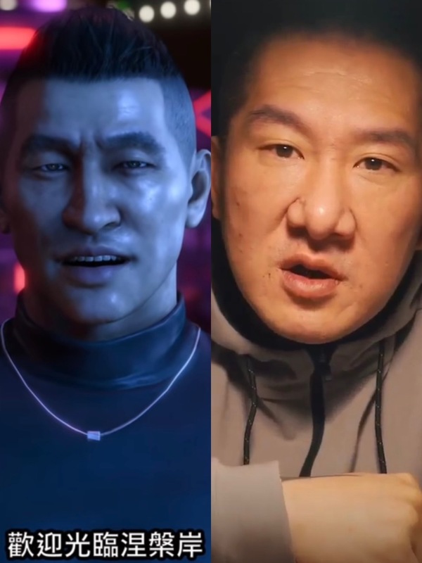 有網友發現《人中之龍8》中黑手黨的角色撞臉館長。 圖：翻攝自SEGAasia YT頻道、陳之漢IG