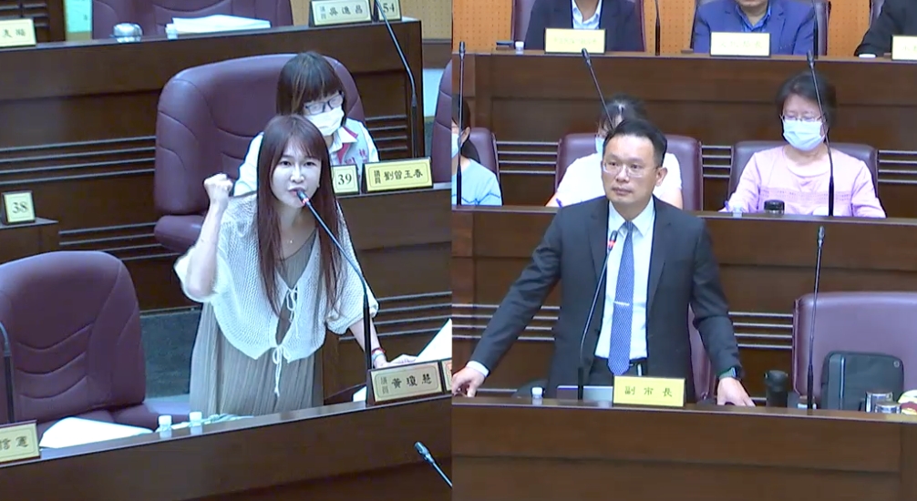 黃瓊慧指出，鄭文燦任內議會國民黨為多數席，當時國民黨沒有反對預算，不解為何現在卻跳出來批評鄭文燦亂花錢。 圖：林昀真/翻攝