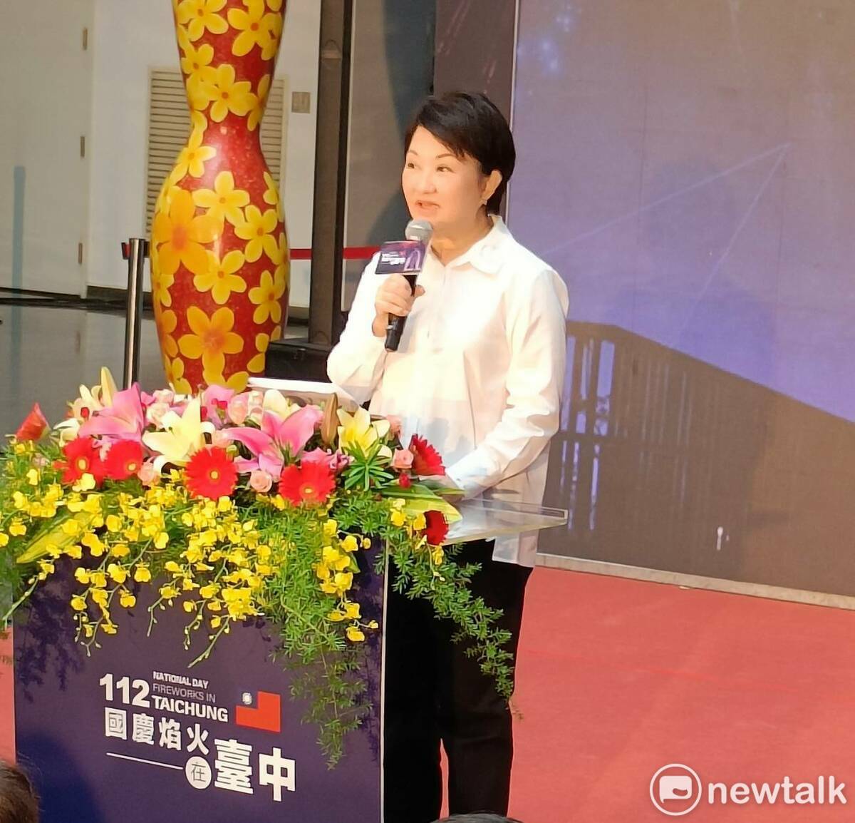 台中市長盧秀燕說，今年國慶焰火保證有史以來最好看！ 唐復年/攝