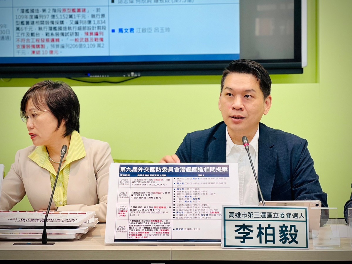 劉世芳(左)與李柏毅痛批阻撓台灣國防發展的「馬文君們」。 圖：李柏毅服務處提供