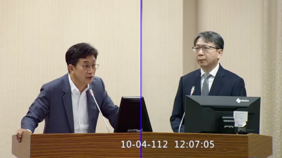 民進黨立委蔡適應今(4)日質詢國安局長蔡明彥，認為國安法判決不符人民期待。 圖：翻攝自立院議事轉播IVOD。