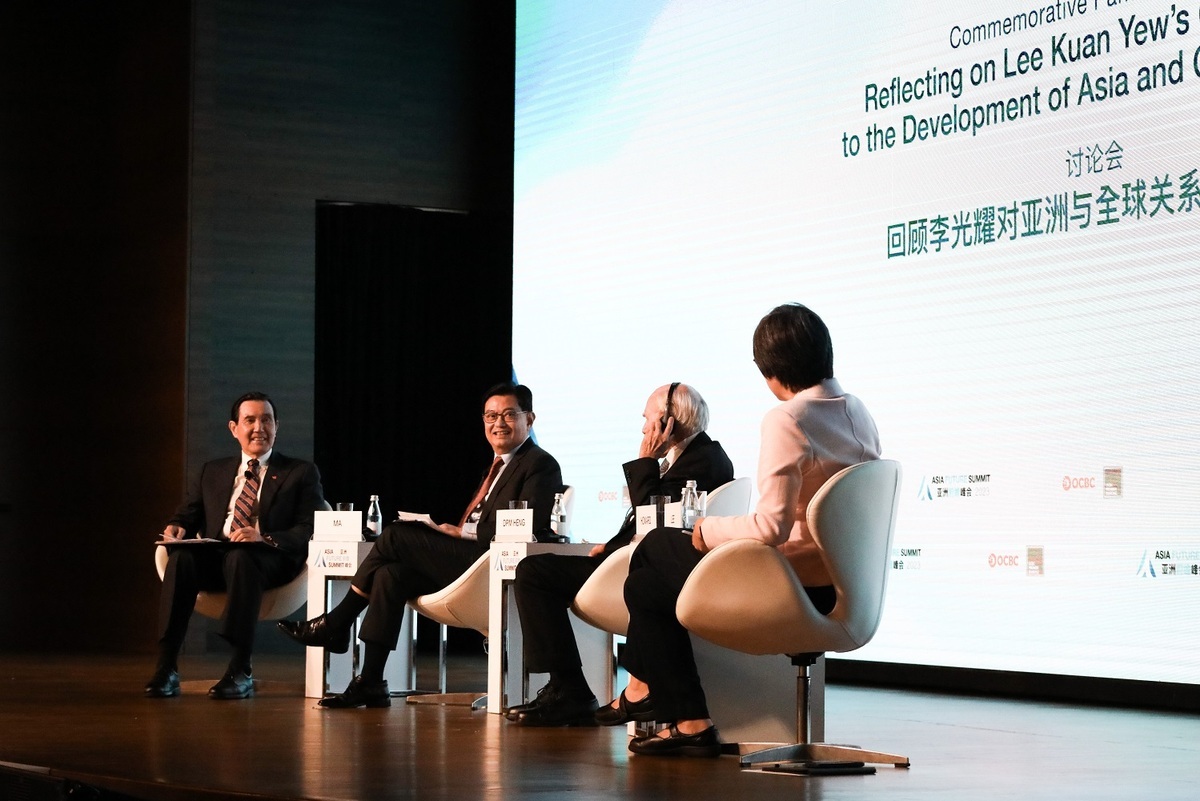 馬前總統辦公室表示，馬英九下午出席 2023年亞洲前瞻峰會，緬懷李光耀對亞洲與全球發展的貢獻。 圖：馬英九辦公室提供