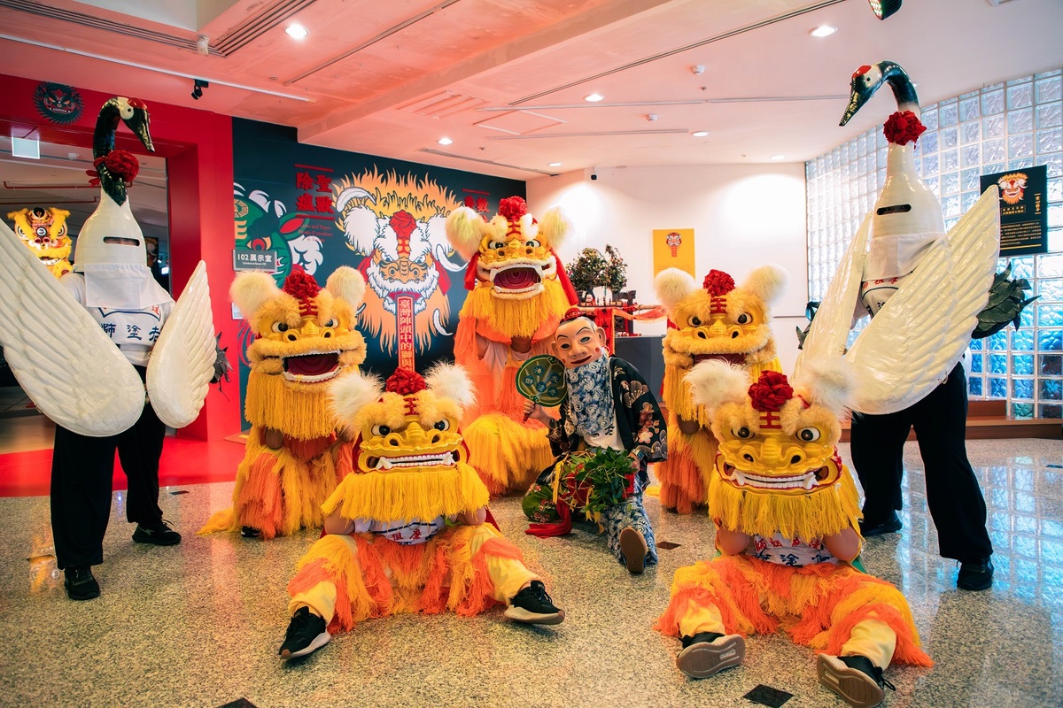 雲林縣老塗獅藝陣文化發展協會白鶴獅陣表演照。 圖：慶籌會提供