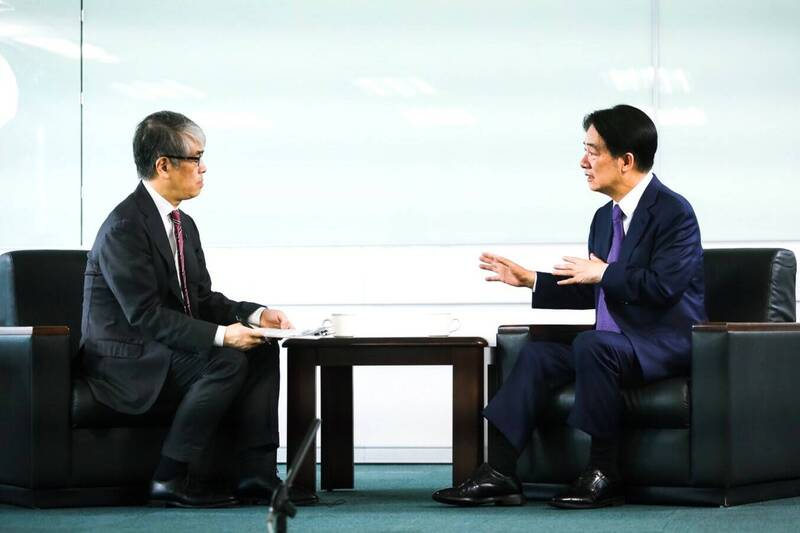 賴清德參選2024總統大選後首度接受日本媒體專訪。 圖：民進黨提供
