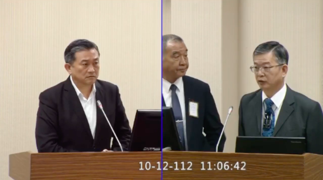 民進黨立委王定宇今(12)日質詢國防部機密專報確有委員使用二哥大。 圖：翻攝自王定宇臉書。
