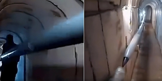 哈瑪斯的火箭彈藏地堡內。以軍的飛彈根本打不著。 圖 : 翻攝自鳳凰衛視