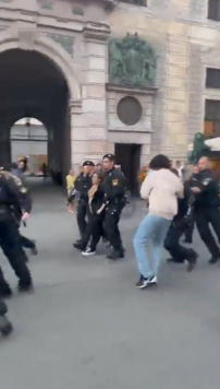 慕尼黑警方已開始對哈瑪斯支持者進行逮捕行動。 圖 : 翻攝自推特