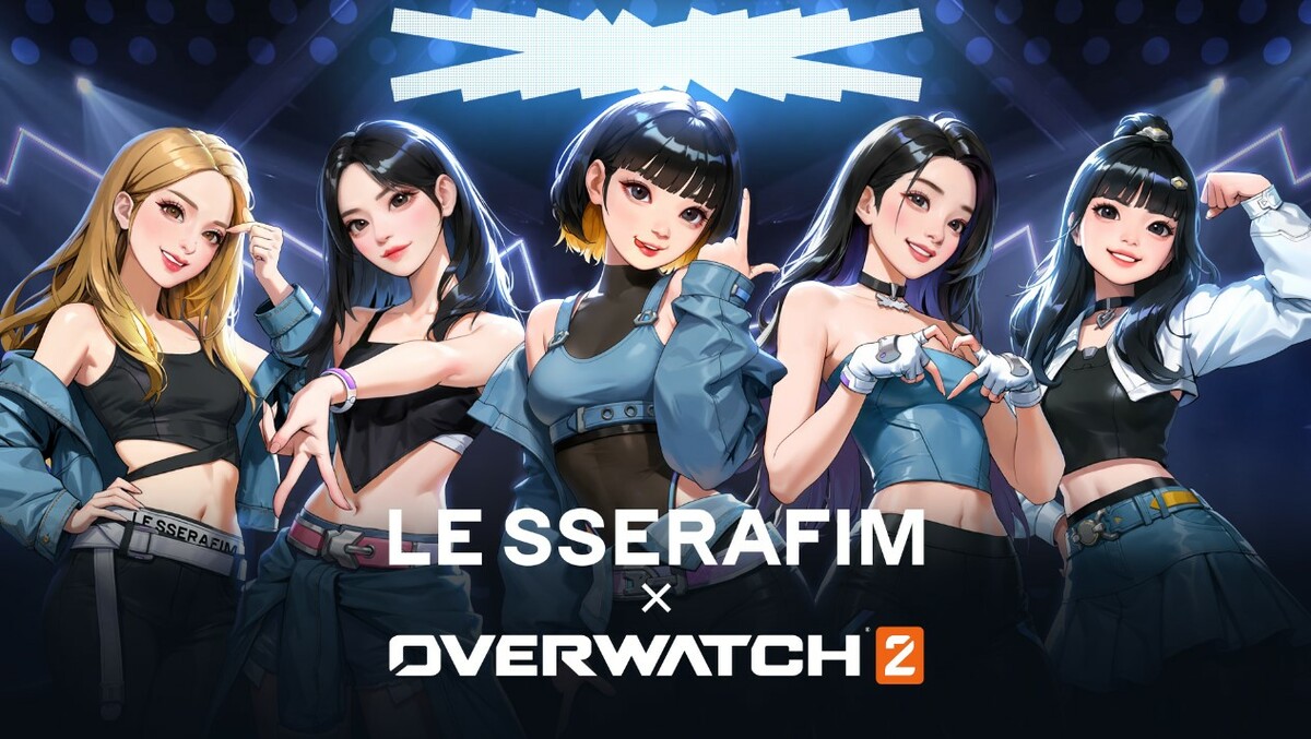 《鬥陣特攻2》與LE SSERAFIM即將在團體的全新單曲《Perfect Night》音樂影片中合作，將於10月27日中午12點首度亮相。 圖：暴雪娛樂/提供