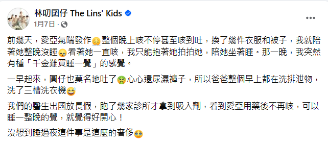 網紅7寶媽「林叨囝仔」Sydney曾因懷孕登山、揹嬰滑雪等爆爭議，近日又爆出吃生山羌肝、以及疑違法販售醫材等事，恐遭罰百萬。 圖：翻攝自林叨囝仔 The Lins' Kids 臉書專頁
