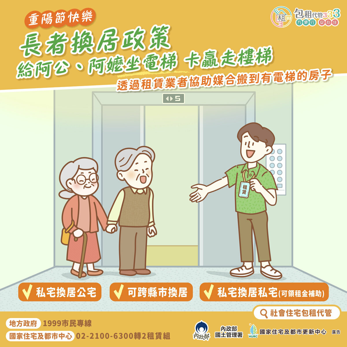 長者換居政策圖卡。 圖：國土管理署提供