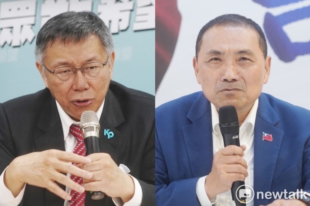 民眾黨總統參選人柯文哲和國民黨總統參選人侯友宜。 圖：張良一 / 攝（資料照）
