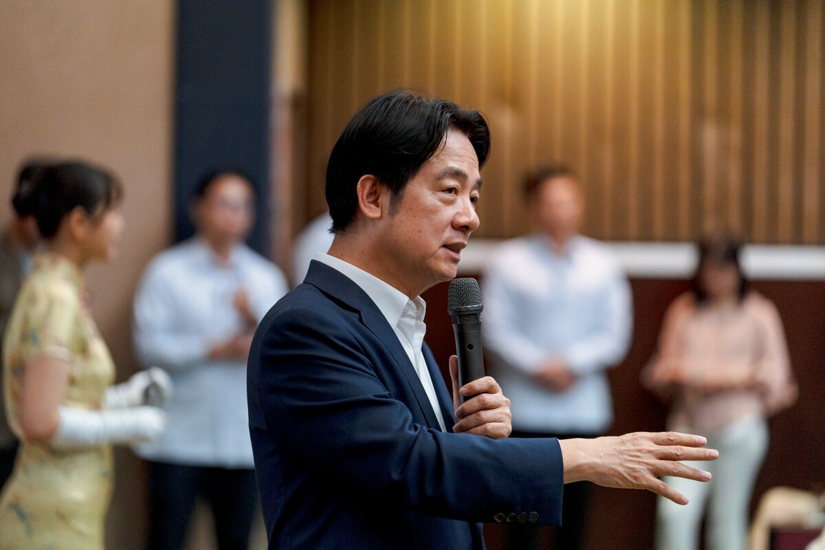 民進黨總統參選人賴清德26日下午前往基隆國立海洋大學演講。 圖：賴清德競辧提供
