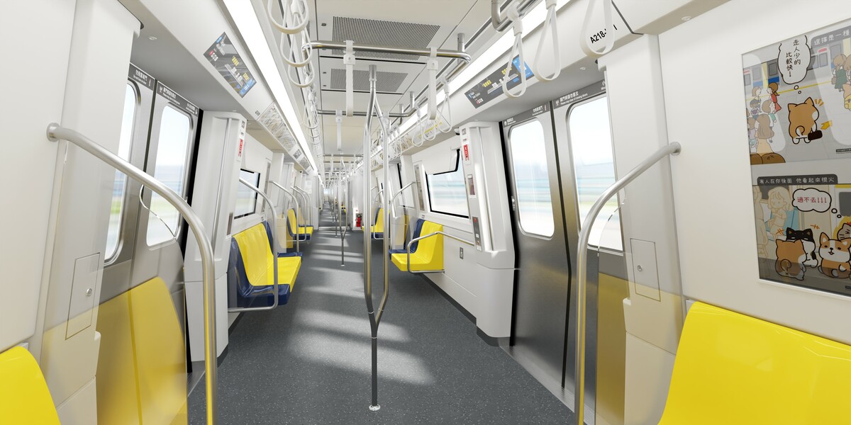 南北環電聯車車廂內部設計。 圖：台北市捷運局／提供