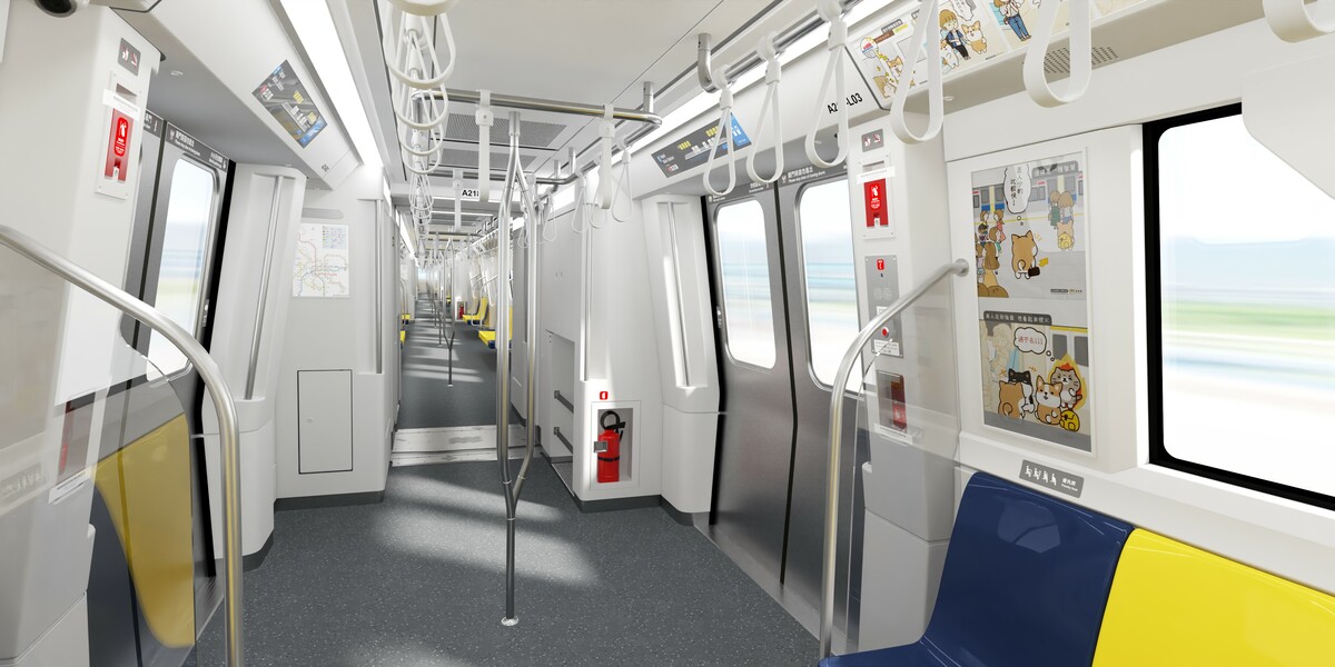 車廂將設置底置式行李架。  圖：台北市捷運局／提供
