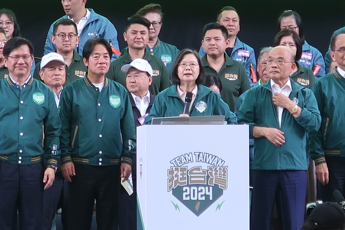總統蔡英文4日出席賴清德新北競總成立大會 圖：林朝億/攝