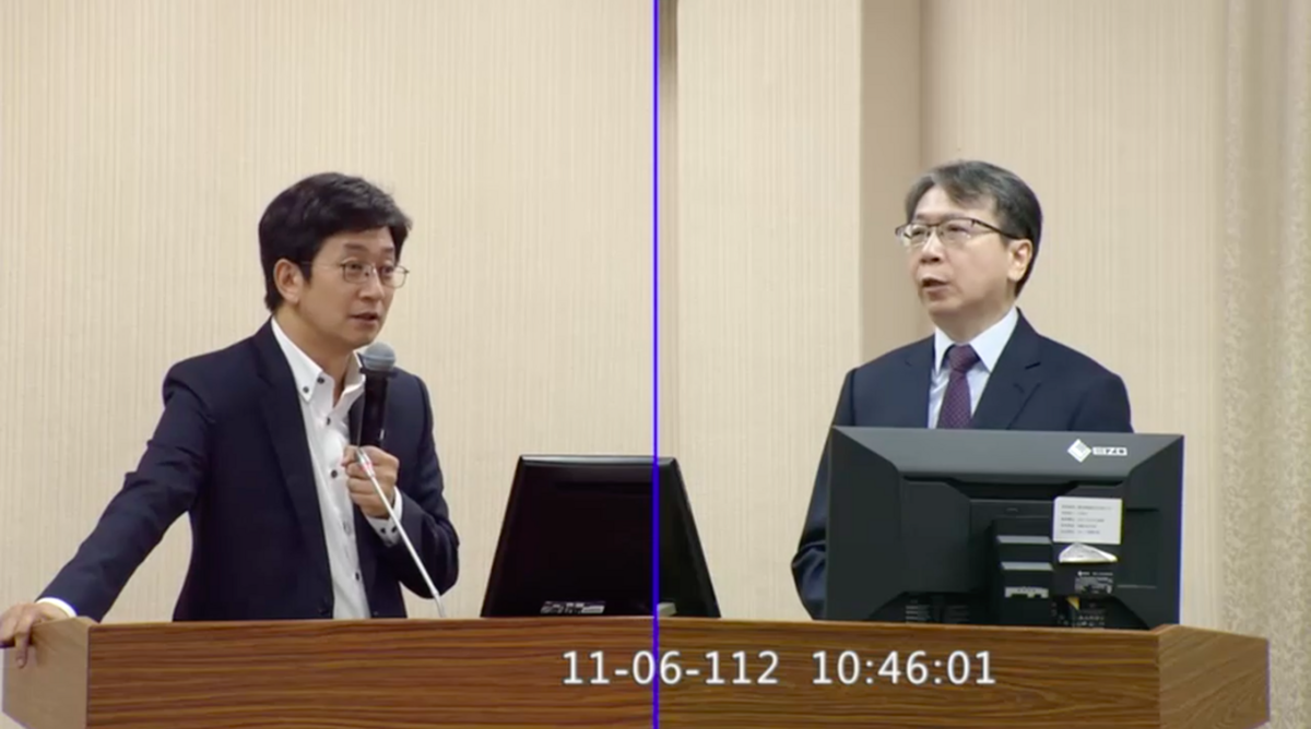 民進黨立委蔡適應今(6)質疑國安局針對戰備儲油天數未示警提高。 圖：翻攝自立院議事轉播IVOD