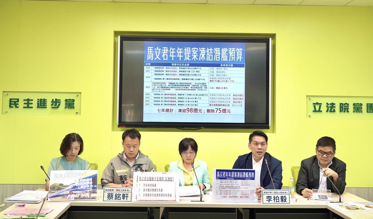 李柏毅(右二)與立委劉世芳(中)、林靜儀(左一)、莊瑞雄(右一)及蔡銘軒(左二)在立法院黨團召開記者會。 圖：李柏毅服務處/提供