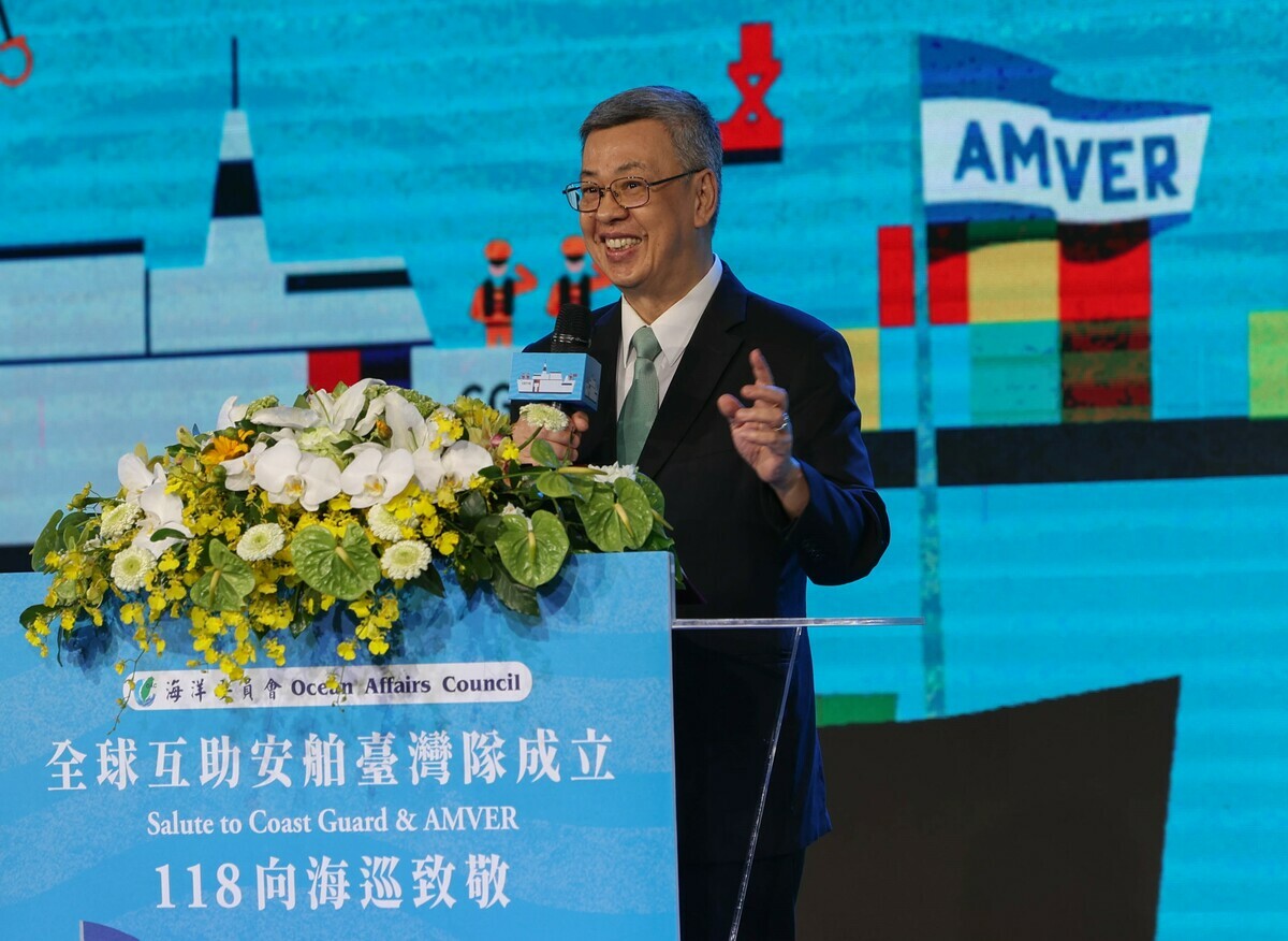 陳建仁主持台北101大樓點燈。 圖：海委會/提供
