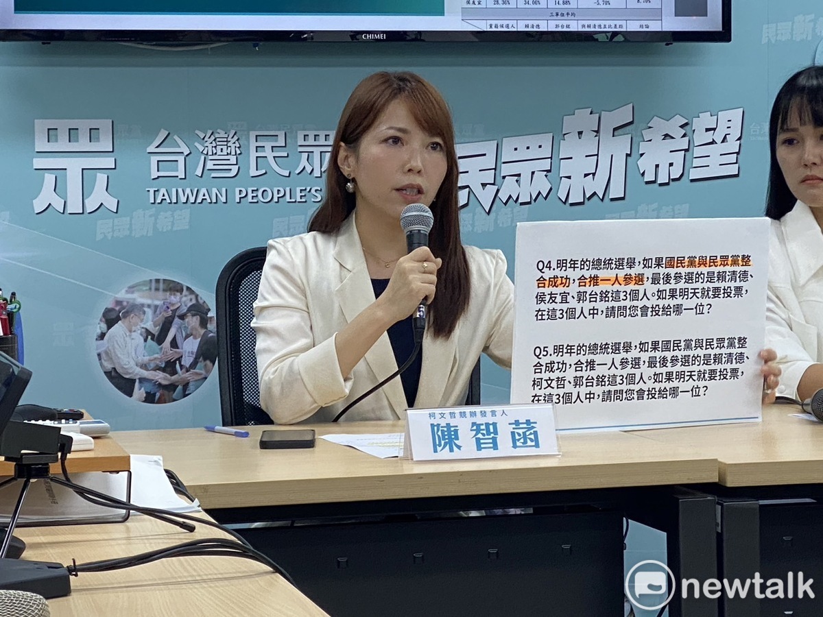 民眾黨總統參選人柯文哲競選辦公室發言人陳智菡。 圖：周煊惠 / 攝