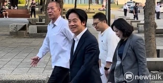 賴清德今日被問及中生納健保議題並未回應。 圖／記者黃宣尹攝