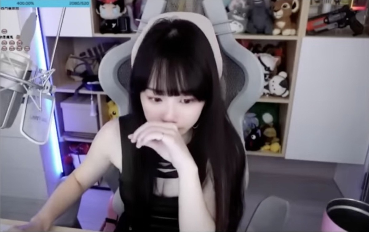 最後薇薇似乎是覺得委屈，在直播中當場落淚。 圖：翻攝自薇薇Twitch