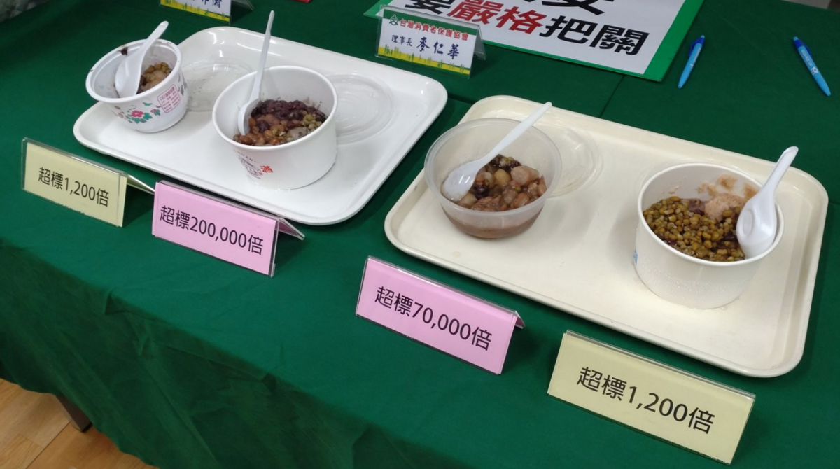 台灣消費者保護協會在今年10月時隨機抽驗台南與高雄的剉冰配料，其中高雄自由黃昏市場一家冰店的八寶配料，腸桿菌科竟超標20萬倍。 圖：台灣消費者保護協會／提供