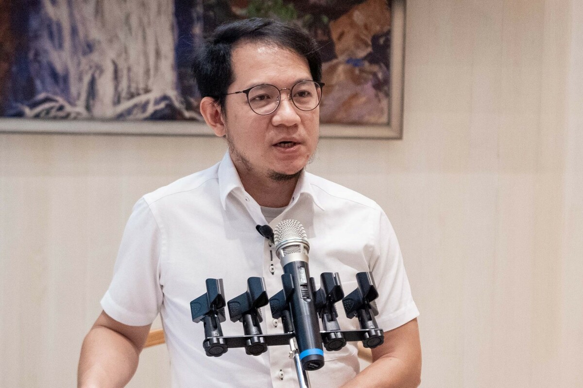 郭倍宏陣營發言人林于凱四問黃捷。 圖：郭倍宏競總/提供