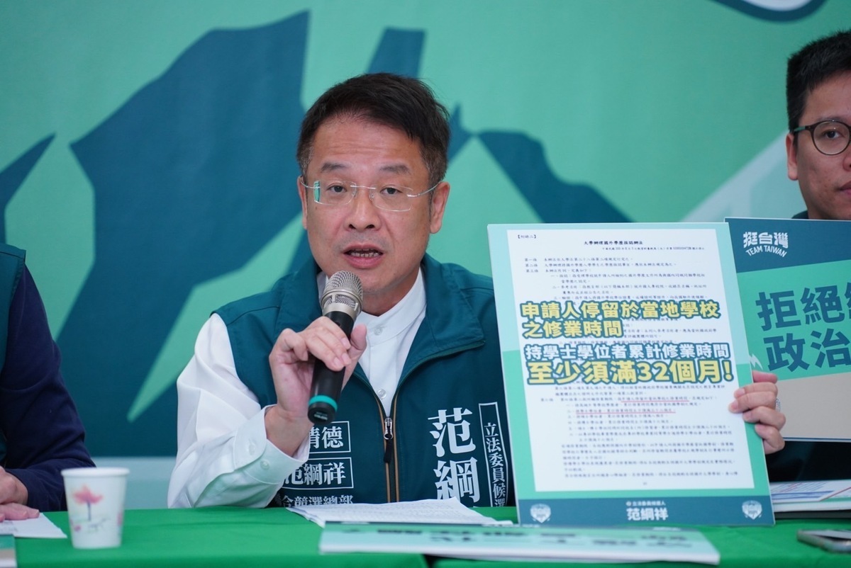 范綱祥質疑對手萬美玲學歷造假。 圖：范綱祥辦公室/提供
