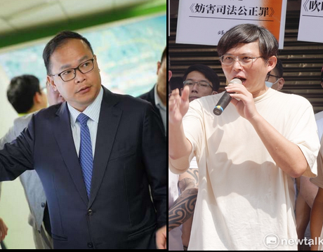 黃國昌叫陣要跟民進黨主席賴清德公開討論，王義川下戰帖，要和當年在台大被他電到哭的黃國昌辯論「白色是不是比較容易髒的顏色」，「我是民進黨提名的不分區，我配你剛好而已」。 圖：取自王義川臉書、張良一攝／新頭殼合成