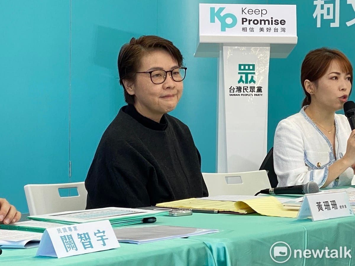 民眾黨總統參選人柯文哲競選總幹事黃珊珊。 圖：周煊惠 / 攝（資料照）