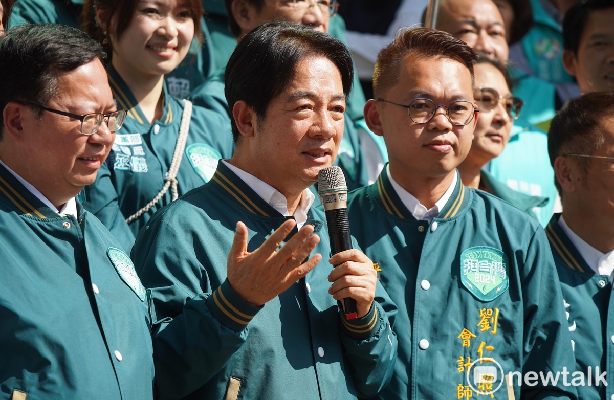 賴清德表示，他和副總統參選人蕭美琴絕對不會走依賴中國的回頭路，會穩健地帶領台灣在複雜的國際情勢中不斷前進。 圖：林昀真/攝