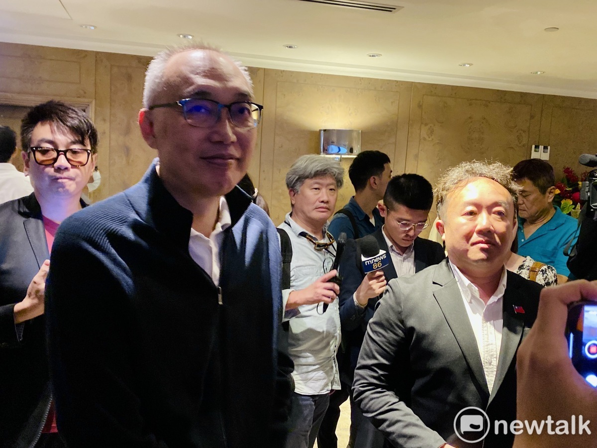 侯辦副執行長謝政達、國民黨副秘書長江俊霆。 圖：周煊惠 / 攝