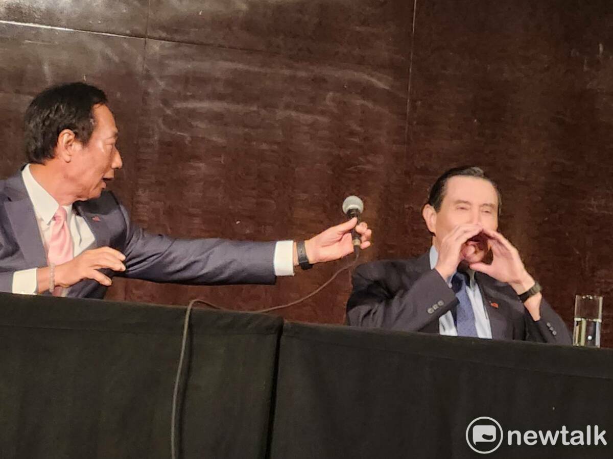 前總統馬英九強調只是見證人，不會有其它發言， 圖：黃建豪/攝
