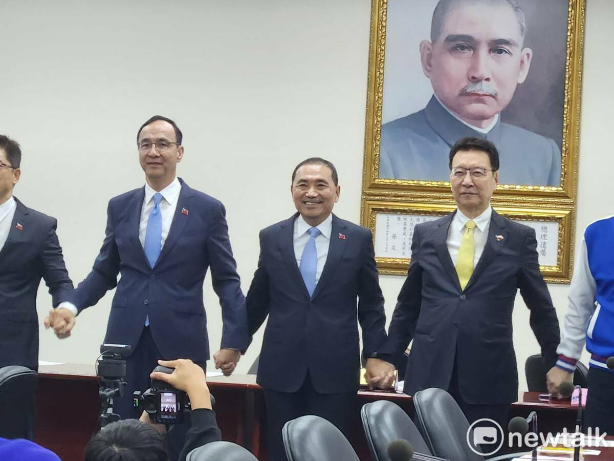 國民黨總統參選人侯友宜與副手趙少康。 圖：黃建豪/攝